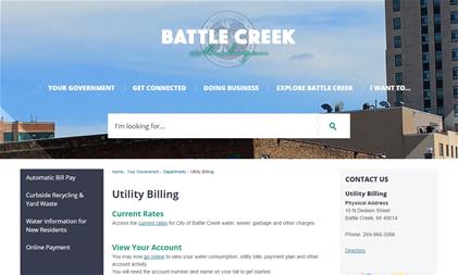 Utility Billing web page